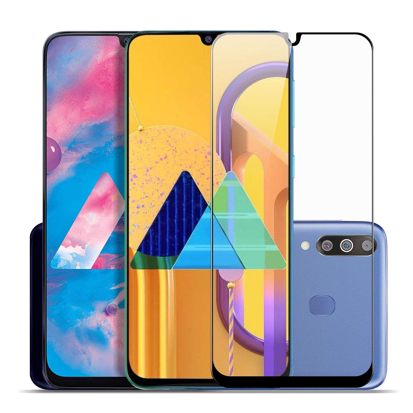 SupCares Edge To Edge Tempered Glass For Samsung Galaxy F41 / M21 / M31 / M30S / M30 / A30 / A50 / A50S With Easy Self Installation Kit | Black for Smartphone