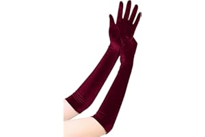EORUBE 1920s Elbow Long Velvet Gloves for Women - Party Costume