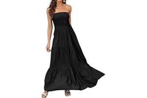 Daenery Maxi Dress Senza Spalline da Donna Floreale off Shoulder Tube Top Casual Beach Party Abito Lungo