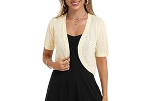 Totatuit Bolero Donna Cardigan Estivo Lavorato a Maglia Corto Coprispalle Primaverile Aperta Senza Bottoni Donna Elegante Moda Fit Elastico Cardigan da Party Autunno