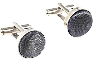 THE TIE COMPANY Plain Satin Solid Colour Classic Silver Metal Cufflinks