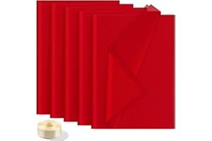 Acsatont 30 Foglio Carta Velina Glitter, Carta Tissutale Marrone 50x70 cm, Cartas di Tessuto di Carta Glitter per Bouquet, Riempitivo per Imballaggi Regalo, Artigianato (Rosso)