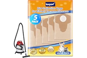 KEEPOW 5 Bolsas Aspiradora de 20L para Einhell TC-VC 1820, 1820S, 1930S, TE-VC 2230, Aspiradora para Seco y Húmedo, Bolsas para Aspiradora
