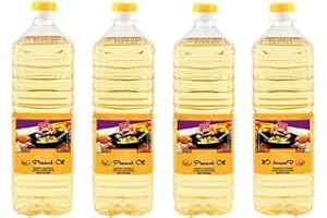 MIAMANI 4er Pack 100% Erdnuss-Öl [4x 1000ml] Erdnussöl ~ Peanut Oil ~ Wok Öl