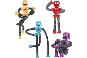 YUDANSI DANCOLOR Telescopic Robot Fidget Toys with Suction Cup, Ever Changing Stress Relief Squishy Toys for Boys Girls, Birthday Gifts Party Bags Fillers Squeeze Toys, Christmas Stocking Filler Sensory Toys