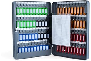 Pora Schlüsselkasten Verschiedene Größen von 20 bis 300 Schlüsselhaken (80 Haken, grau)