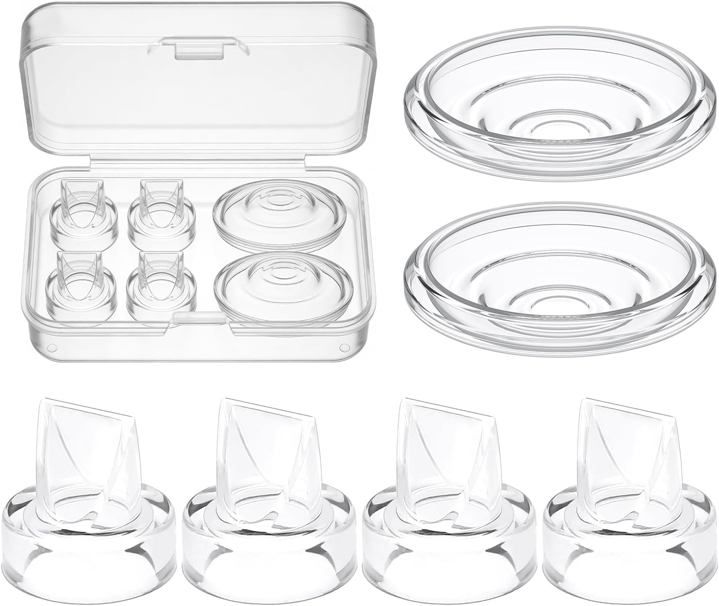 S9 Pro/S12 Pro Válvula de Pico de Pato & Diafragma de Silicona Piezas de Repuesto Compatibles con Extractor Portátil Momcozy–Silicona Alimentaria Sin BPA Accesorios(Pack de 6:4 Válvulas+2 Diafragmas)