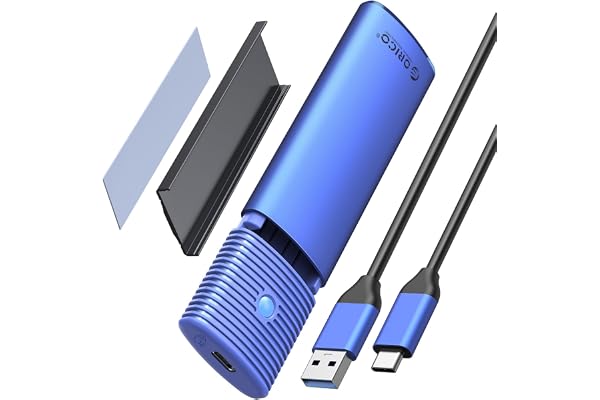 ORICO Boîtier SSD M.2 NVMe 10Gbps USB Adaptateur Externe USB3.2/ USB3.1 Gen2 USB-C Boîtier Disque Dur pour M.2 PCIe NVME M-Key 2230/2242/2260/2280 SSD, Lecteur M2 avec UASP-PWM2G2A-BL
