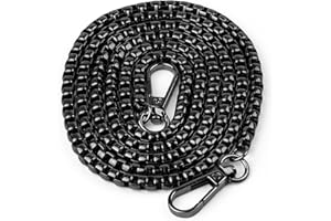 GEBAUM Trageriemen für Handtaschen, Schultergurt für Taschen Schwarz, 1,2 m Handtaschenkette, Abnehmbare Taschenkette mit Druckhaken, Geeignet für Umhängetasche, Handtaschenkette