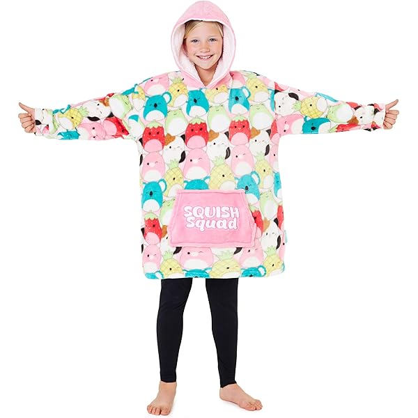 Sweat à Capuche Oversize Squishmallows - Doux, Chaud, Parfait Pour Les Filles Et Ados Qui Aiment Le Confort Cocooning