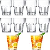 LATERN 10 Piezas Vasos de Pl&aacute;stico Acr&iacute;lico, 250ml Vasos para Beber Acr&iacute;licos Irrompibles Sin BPA Vasos de Pl&aacute;stico Transpare