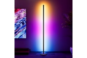 bedee Lampe sur pied RVB, Achteckige 125cm avec Lumière Réglable et Télécommande, Lampe de Sol pour Salon, Chambre à Coucher