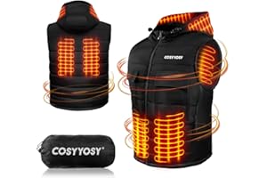 BIOSCEN Gilet Riscaldato per Uomo e Donna,Giubbotto Riscaldata Elettrico USB,3 Regolabile Temperatura,4 Zone di Riscaldamento,Lavabile,Smanicato Giacca Riscaldabile Invernale per All'aperto Moto Campeggio