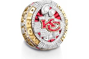 MCBEAN Super Bowl Champion Ring for Chiefs, 2020 KC Championship Loops Replica NFL Collectibles, Men, Women, Friends, Rugby Lovers, Alumni