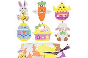LAMEK 12 Ostern Bastelsets Kinder Kreative Ostern Kunsthandwerk zum Basteln mit Design Hasen Ostereier Osterküken Osterkörbchen Schafe Karotte Osterdeko für Osterzeit Frühling Kindergeburtstag