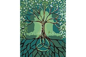 TISHIRON Baum des Lebens Malen nach Zahlen Erwachsene Abstraktes DIY Ölgemälde nach Zahlen für Erwachsene Kinder mit Pinseln Malsets Kunsthandwerk für Zuhause Wandgeschenke 40 x 50 cm(rahmenlos)