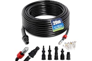 GEKUFA Manguera de limpieza de tuberías de 20 m, con 5 adaptadores, 180 bar, 60 °C, kit de limpieza de tuberías para Karcher K2-K7, Lavor, Interpump, Bosch de alta presión, kit de limpieza de tuberías para