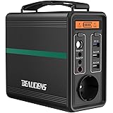 BEAUDENS Tragbare Power Station 166Wh/52000mAh, Akku Generator mit Lithium-Eisen-Phosphat-Batterie, 230V AC, 2 DC-Port und 3 