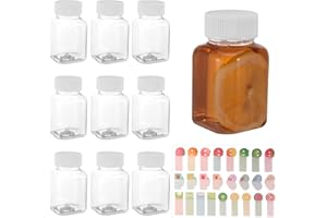 FANTESI 9 Pcs Ginger Shot Bottles With Lids 3.5oz/100ml Juice Mini Shot Bottles Plastic Leak-Proof Reusable Bottle For Smoothie,Juice,Ginger,Beer