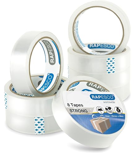 Cinta de cristal transparente Durex de 24 mm x 50 metros con 10 rollos
