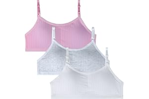 EDS Service Teen Girls Bra, Adjustable Crop Top Bra Should Strap, Kids Training Bra with Removable Pad for Age 10-15 Years Pack of 3 M
