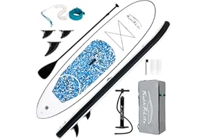 FunWater Tabla de Surf de pie Hinchable con Remo,(Sup),Completa con Accesorios,Remo Ajustable,Bomba,Mochila de Transporte,Bolsa Impermeable,305x76x15cm