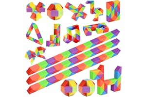 GOLDGE 15Pcs Party Bag Fillers Toys for Kids, 24 Blocks Magic Snake, Snake Fidget Toy for Kids, Children’s Party Toys Twist Puzzle Cube.