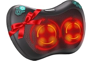 TOKZUVG Massage Pillow Shiatsu Back Massager with Heat 3 Speeds 2 Directions 8 Deep Tissue Kneading Nodes for Lower Back Neck Shoulders Muscle Pain Relief Use at Home Car