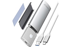 ORICO Boîtier SSD M.2 NVMe SATA Adaptateur, USB-C 3.2 Gen 2 10Gbps NVME PCIe, 5Gbps NGFF SATA M-Key(B+M Key) 2230/2242/2260/2280, Aluminum Externe Lecteur M2 Disque Dur, Support UASP- PWDM2G2A-WH