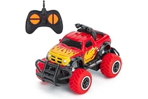 Thedttoy Juguete para niños 2 años, Coche teledirigido a Partir de 2 3 años, Juguete Infantil Monstertruck Buggy RC con mando a Distancia, Regalo de cumpleaños para niños niñas 2 3 4 5 6+ años (Rojo)