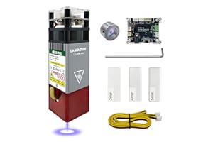 Kit modulo laser 5W potenza ottica con aria assistita, LASER TREE 40W 45mm fisso Focus Balance incisione e testa di taglio, 450nm incisore laser testa modulo per macchina incisore laser, 12V