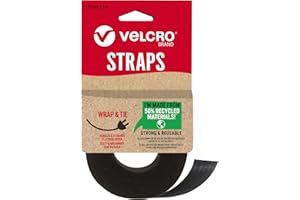 Velcro Marque | Sangles Réutilisables Eco One-Wrap | Sangles Polyvalentes, Réutilisables et Flexibles pour L’amélioration de la Maison | Noir | 25 mm x 3 m