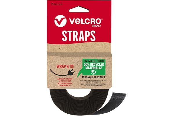 VELCRO® Märke ECO ONE WRAP® Roll 25 mm x 3 m, svart.