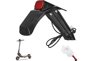 VOLOHAS Garde-boue arrière avec feu arrière pour Kukirin G2 Pro scooter électrique, protection de roue arrière avec plaque d'immatriculation vierge, feu arrière d'avertissement LED + support de
