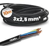 Lapp 10 m Rubber Cable H07RN-F 3G2.5mm&sup2; - Flexible Hose for Construction | Heavy industrial cable 3x2.5mm&sup2;, oil resistant and