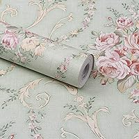 Wolpin Wall Stickers DIY Decals Wallpaper (45 x 500 cm) Damask Flower Self Adhesive, Multicolour