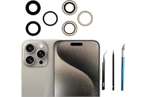 PEIXIONG 3 Stück 15 Pro Max Rückkamera-Glaslinse Ersatz für iPhone 15 Pro Max Back Rück Kamera Glas Linse Ersatz mit Reparatur-Werkzeug-Kit, Kratzfest und wasserdicht