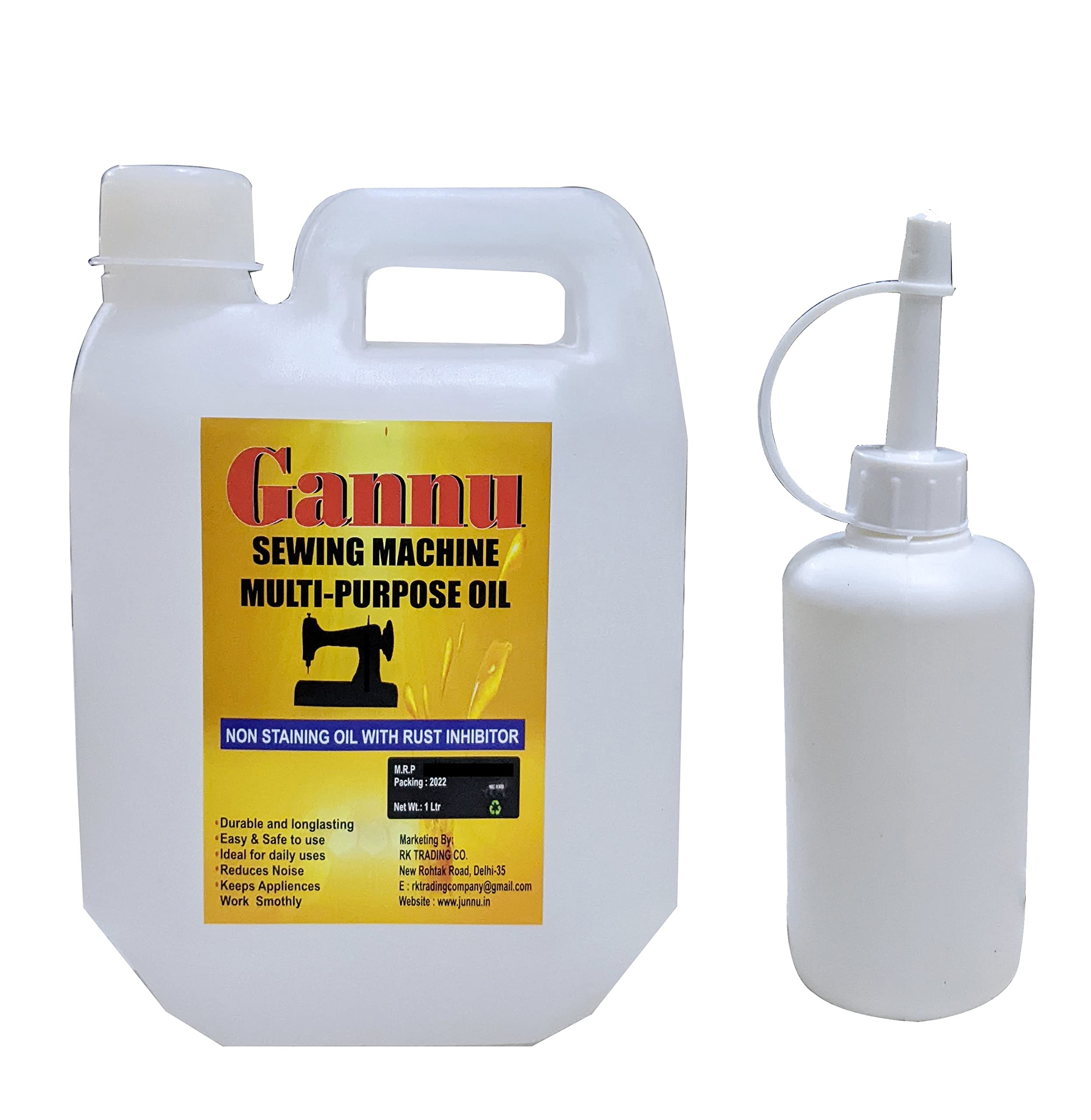 Ganu Oil Lubricant: Ultimate 1 LTR. Sewing Machine & Multipurpose Oil