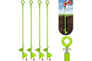 LAUYEBOHO 4 Stück 46cm Trampolin Erdanker,Schwerlast Bodenanker Erdanker,Trampolin Befestigung Boden,Bodenanker Set für Zelte,Vordächer,Schuppen,Schaukeln,Adapter Nicht inbegriffen