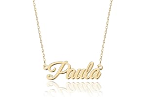 UMAGICBOX Collar Personalizado con Nombre | Elige entre 14 Estilos de Fuente | Colgante Personalizable de Acero Inoxidable Bañado en Oro de 18K y Plata de Ley | Regalo para Ella