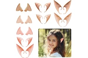 LWMTT 9 Paar Elfenohren,,Weiche Elfenohren für Cosplay Zubehör Halloween Latex Elfenohren für Kinder und Erwachsene,Partydekorationen Zubehör für Halloween,Weihnachts,Elfen-Cosplay,Cosplay Karneval Fasching