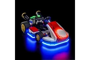 LocoLee Licht Set Kompatibel mit Lego 72037 Mario Kart – Mario & Standard Kart(Kein Lego-Set), Dekorative Beleuchtung Set Compatible with Lego 72037