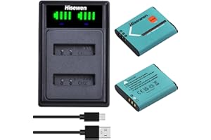 Hisewen Li-90B Li-92B Akku (2 Pack) und Ladegerät für Olympus Tough TG-7, TG-6, TG-5, SH-1, Tough TG-1 iHS, TG-2 iHS, TG-3, TG-4, SH50 iHS, SH60, for Ricoh GR III, GR IIIX (DB-110)