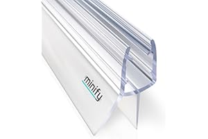 minify Duschdichtung für Glastüren (5-8mm) – Dichtung Dusche Glastür Transparentes U-Profil mit Milchglas-Dichtlippen in verschiedenen Längen erhältlich [ 1 x 100CM ]