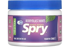Spry Xylitol Berry Blast Mints Sugar Free Candy - Promote Oral Health, Increase Saliva Production, Stop Bad Breath, Non-GMO, Gluten-Free, 240 Count (Pack of 1)