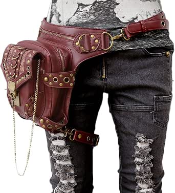 Chikencall® Gothic Steampunk Gürteltasche – Tactical Hip Bag Für Sport, Reisen, Radfahren