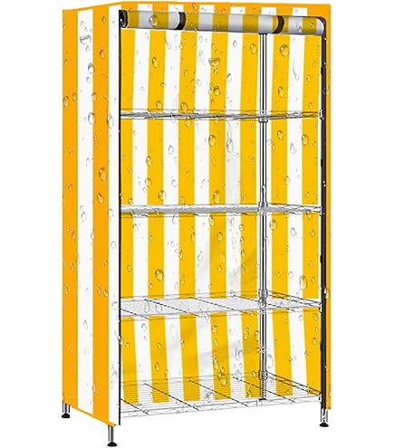 Copri Scaffale FytStycale Con Cerniere - Tessuto Oxford 210D Impermeabile, 123x46x183cm, Nero - Foto 4