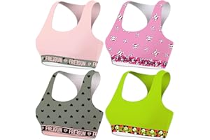 FREEGUN Lot de 4 Brassières Fille en Coton