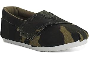 A&H Footwear Boys Kids Camo Canvas Touch Fasten Slip On Khaki Camouflage Loafer Pumps Espadrilles Plimsolls UK Sizes 8-13