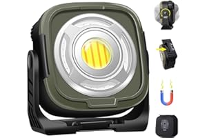 MASMEJOR Foco LED Recargable 10000mAh con Imán, Luz de Trabajo 1500LM 30W con Regulación Continua, IPX4, 360° Rotación para Taller, Reparación de Autos, Camping, Emergencias